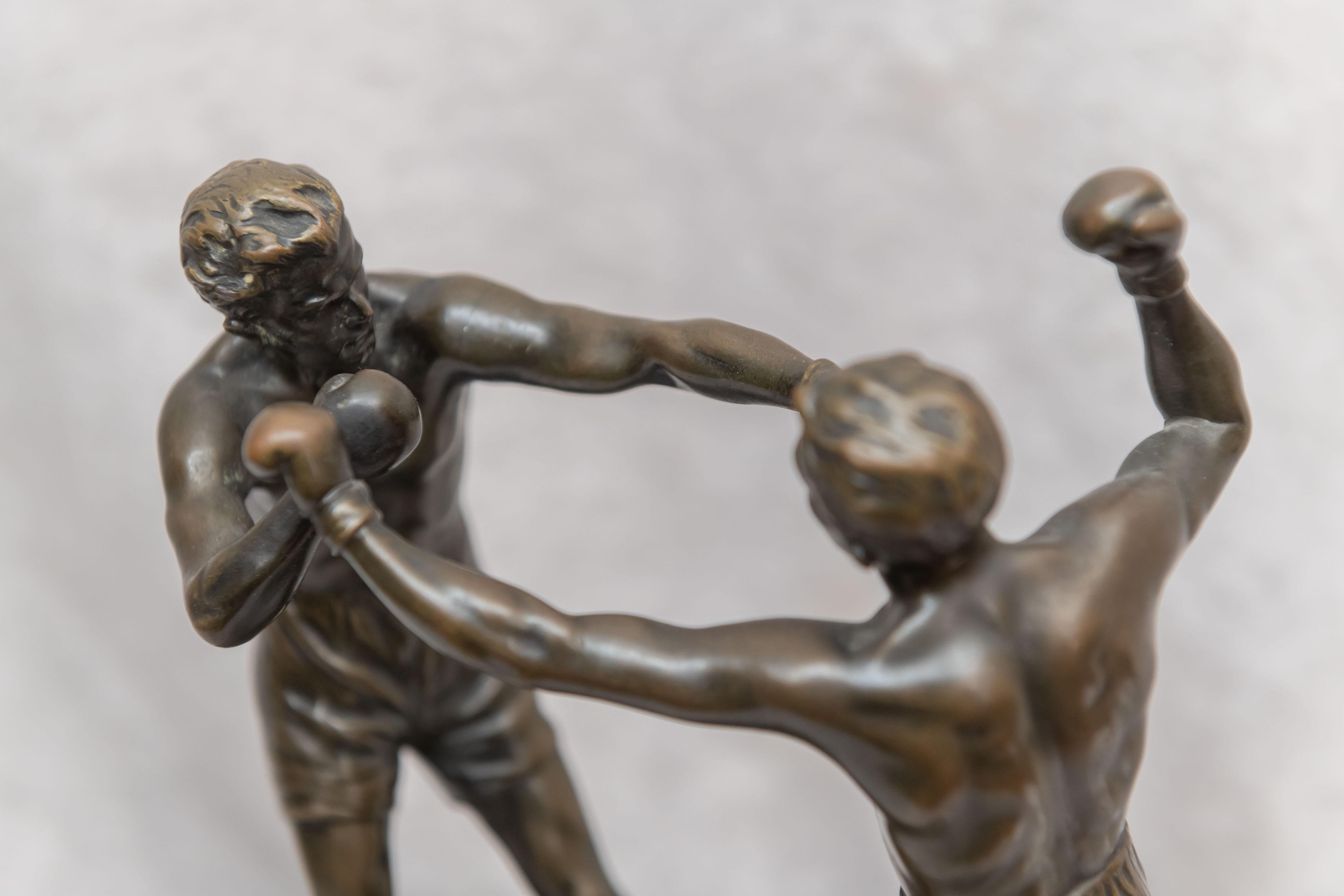 Other Austrian Bronze Group, 2 Men Boxing, Artist Signed Thuss, circa 1920s For Sale