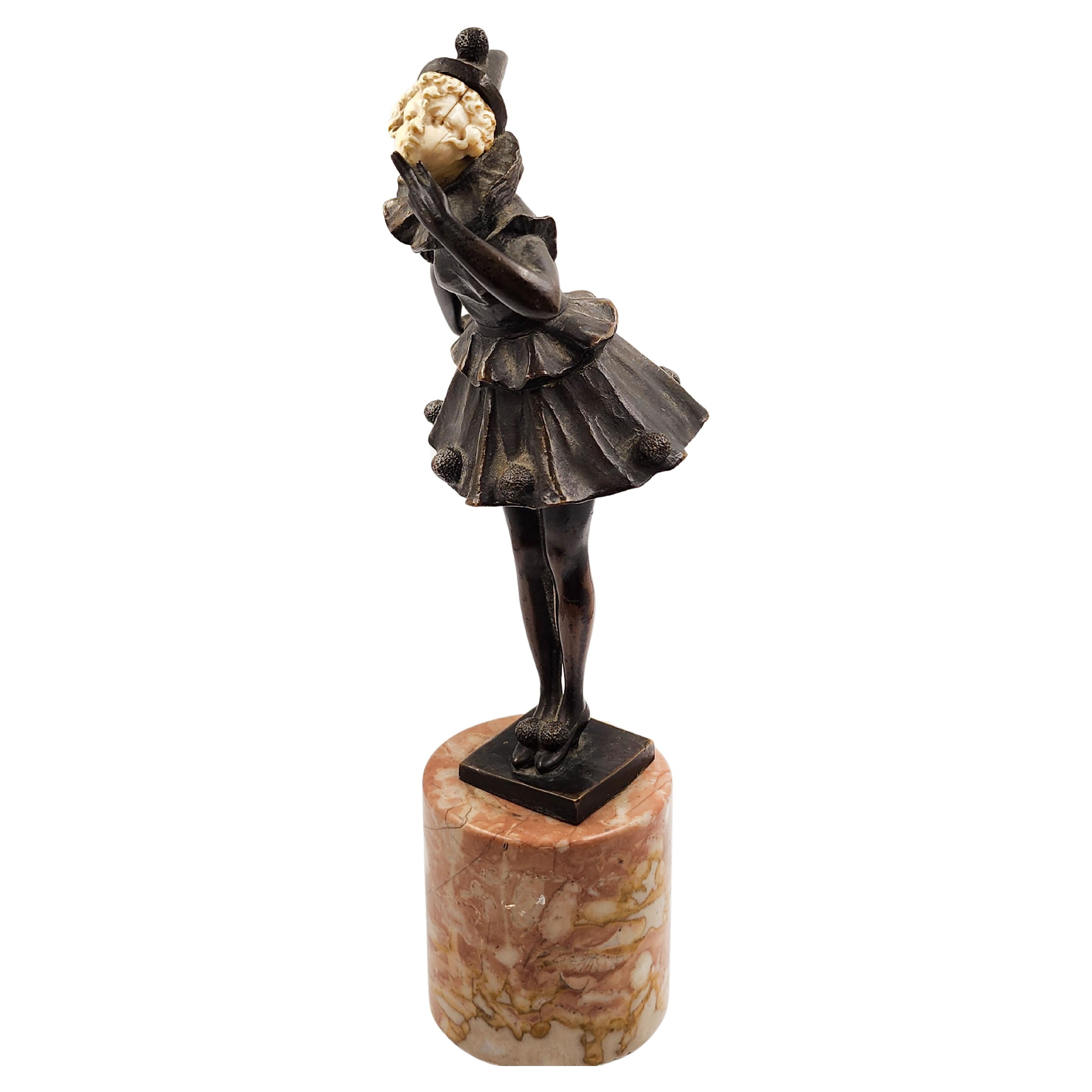 Arlecchino austriaco in bronzo con base in marmo