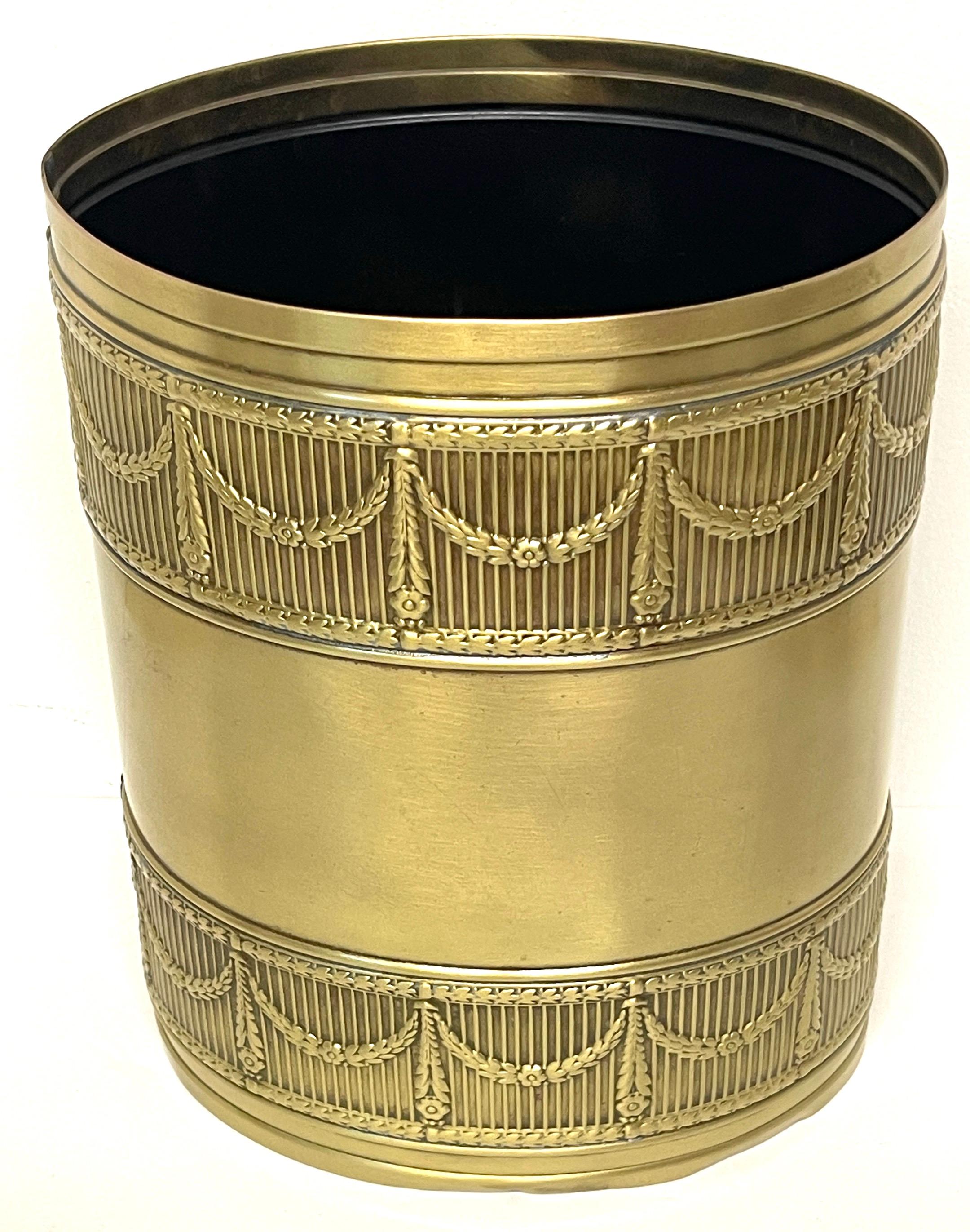 20th Century Austrian Bronze & Iron Neoclassical Trash Can / Wastepaper Basket For Sale