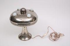 Austrian Art Nouveau Table Lamp, Silver-Plated Bronze, Circa 1900