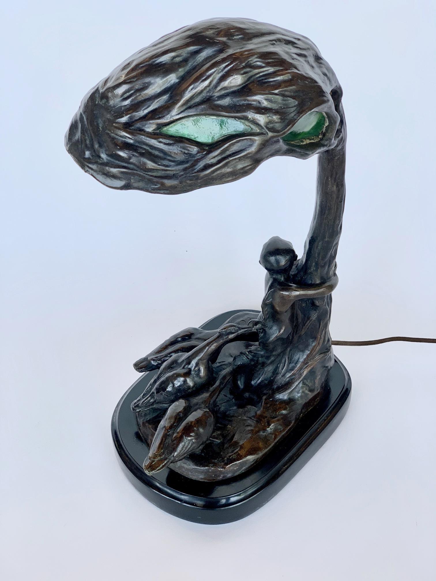 Austrian Bronze Lamp Sculpture by Friedrich Gornik For Sale 1