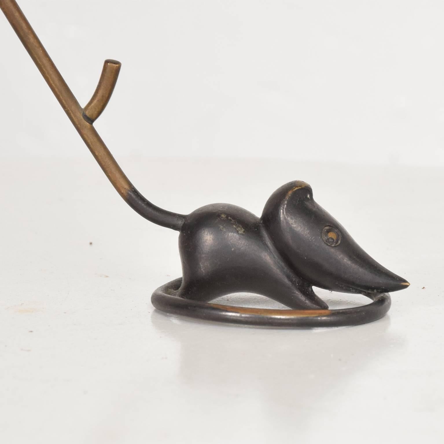 Austrian Bronze Mouse Ring Holder Paperweight  by Richard Rohac, 1940s 1
