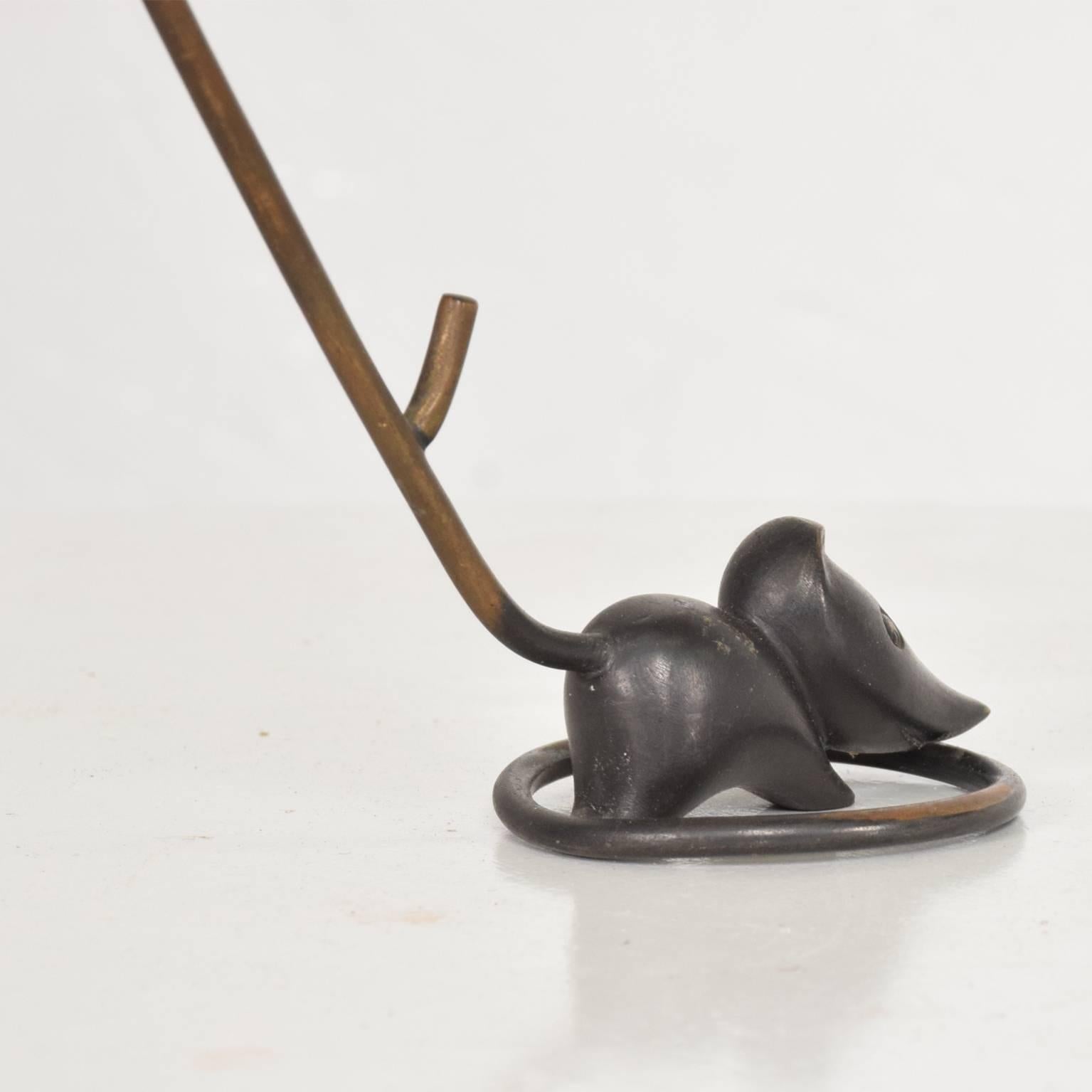 Austrian Bronze Mouse Ring Holder Paperweight  by Richard Rohac, 1940s 2