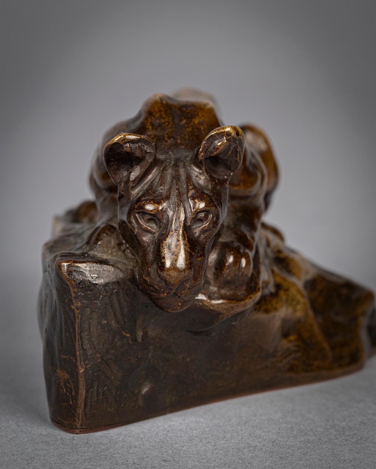 Österreichischer Bronze-Panther, von Friedrich Gornick, um 1920 (Frühes 20. Jahrhundert) im Angebot
