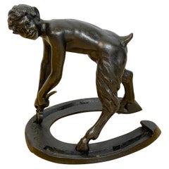 Austrian Bronze Satyr Allegory of Luck, Attributed to Bergman