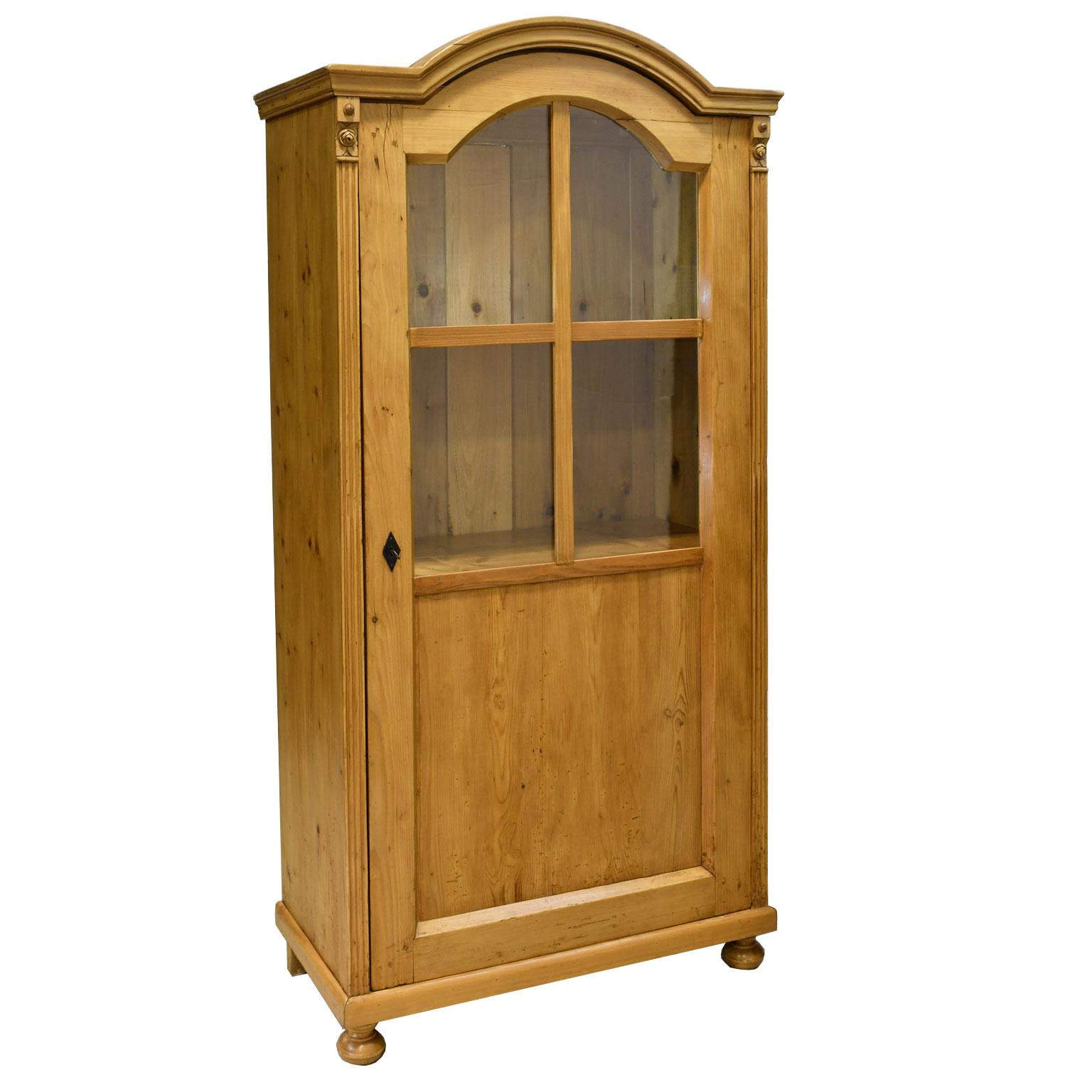Austrian Cabinet in Pine with Bookcase or Vitrine & Drawers, circa 1830 2