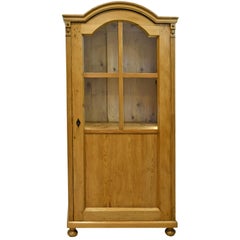 Antique Austrian Cabinet in Pine with Bookcase or Vitrine & Drawers, circa 1830