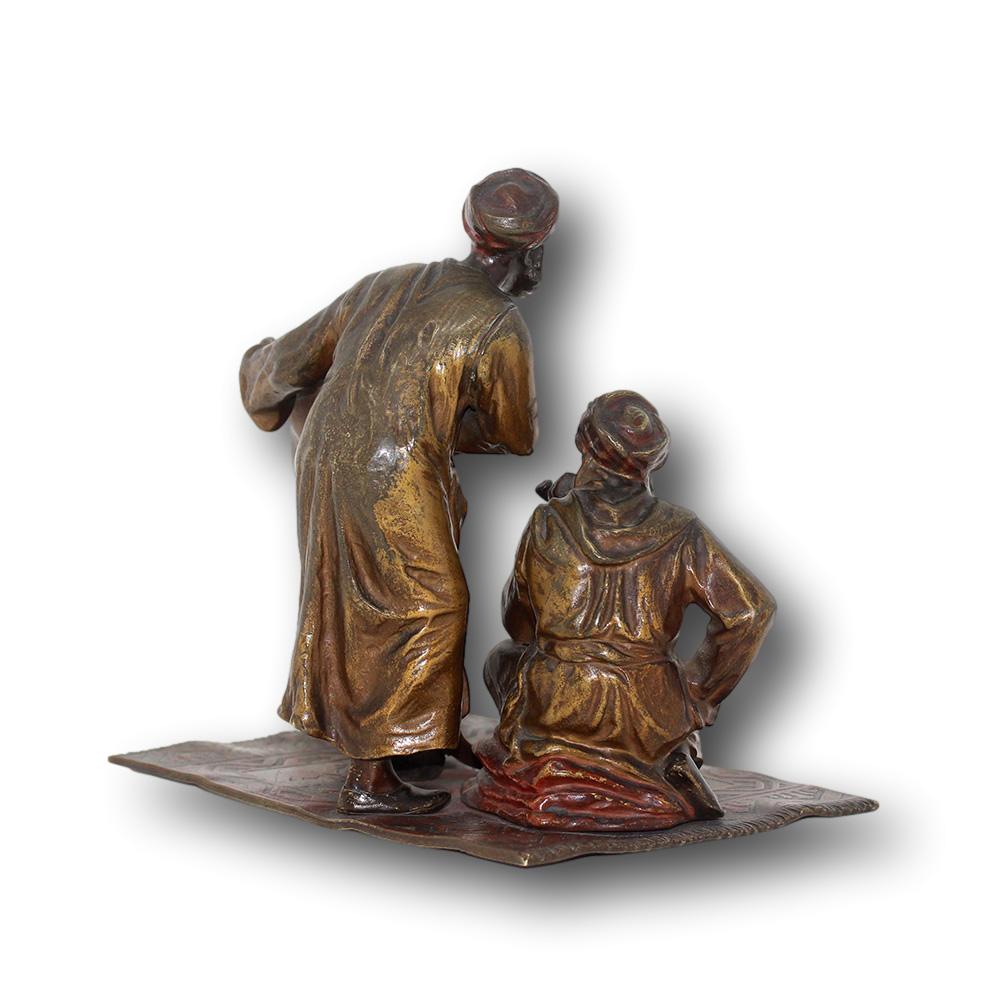 19th Century Austrian Carpet Sellers Bronze Attributed to Franz Bergman