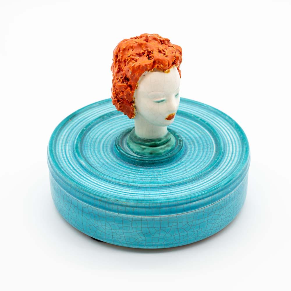 Bol autrichien en céramique avec couvercle de Goldscheider Wein Vienna en vente 5