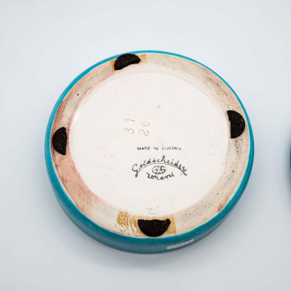 Bol autrichien en céramique avec couvercle de Goldscheider Wein Vienna en vente 1