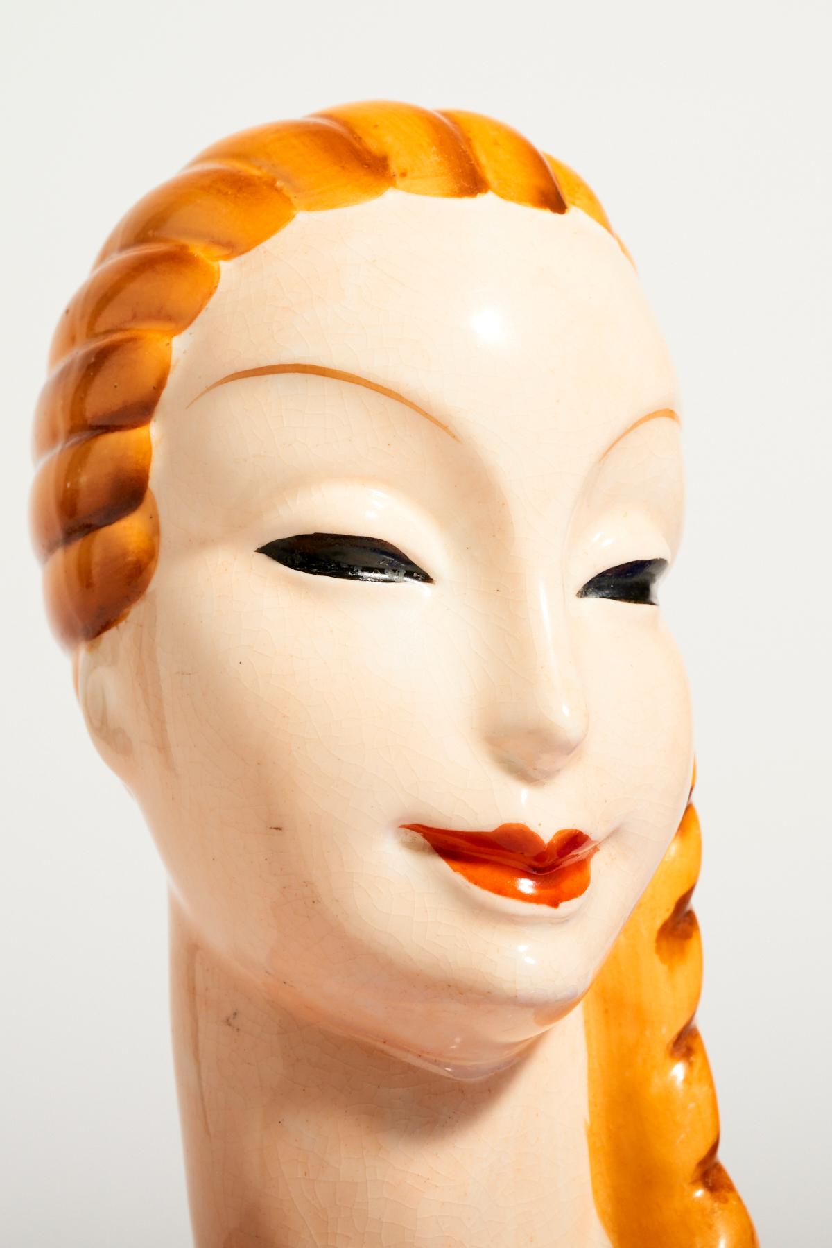 Austrian Ceramic Female Head For Sale 1