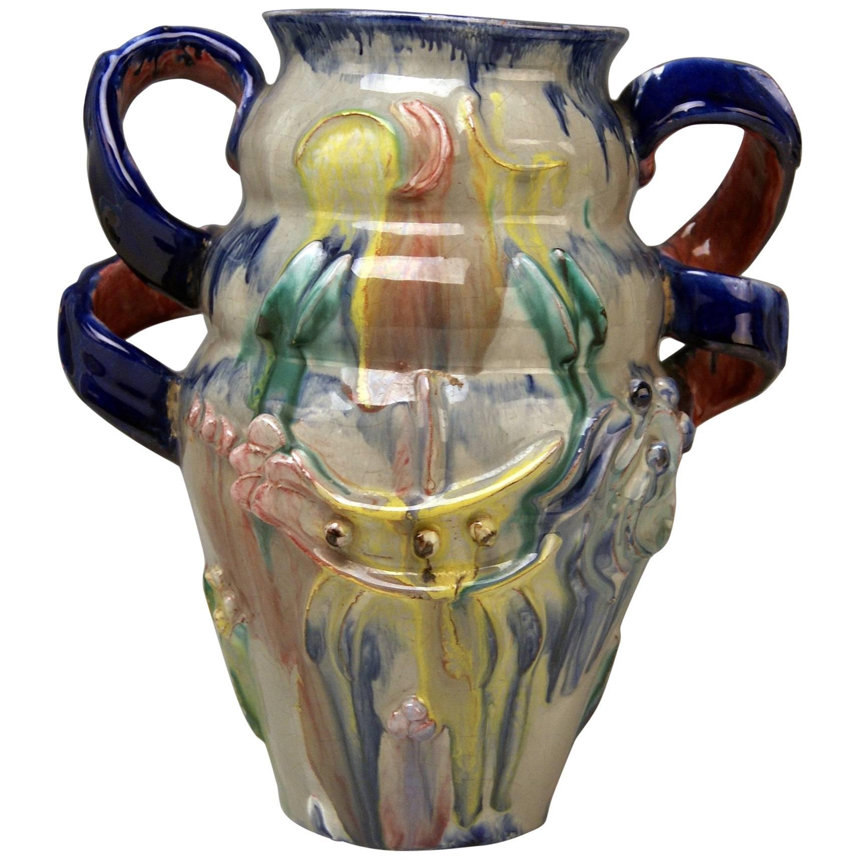 Austrian Ceramics Vase Expressionist Style by Vally Wieselthier Vienna 1923