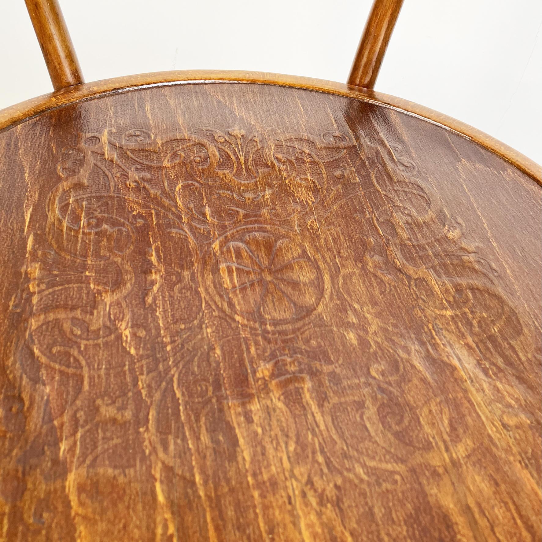 Austrian Chair in Wood with Embossed Floral Print by Thonet, 1900s 2