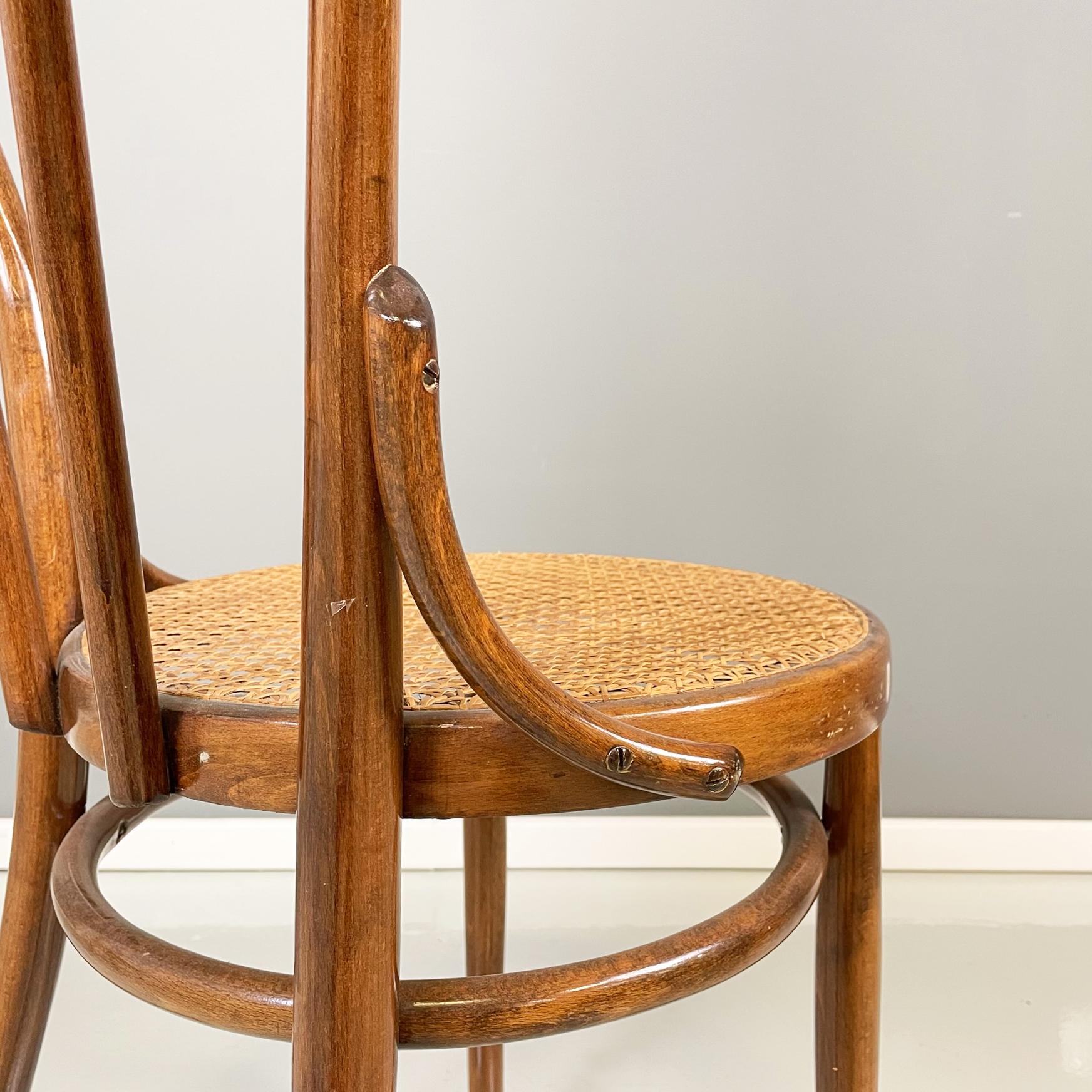 Austrian Chairs Thonet style with Straw and Wood by Salvatore Leone, 1900s For Sale 6