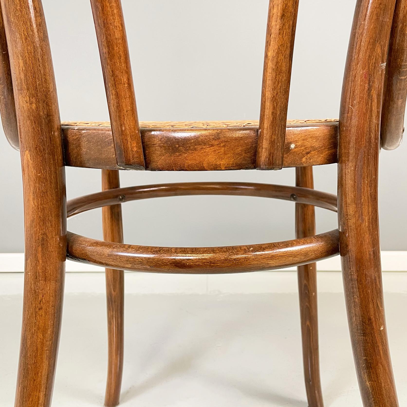 Austrian Chairs Thonet style with Straw and Wood by Salvatore Leone, 1900s For Sale 7