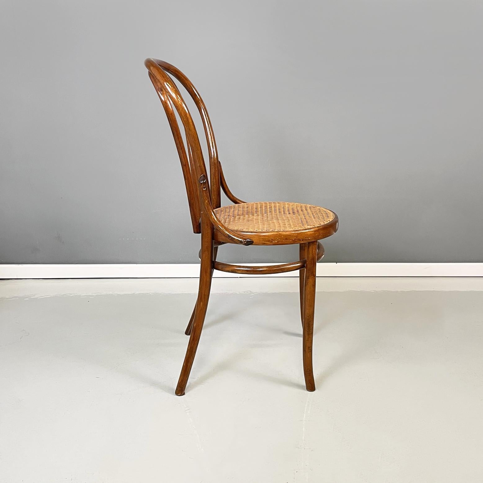 Austrian Chairs Thonet style with Straw and Wood by Salvatore Leone, 1900s In Good Condition For Sale In MIlano, IT