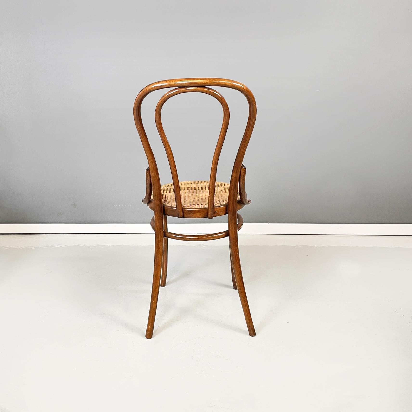 Austrian Chairs Thonet style with Straw and Wood by Salvatore Leone, 1900s For Sale 1