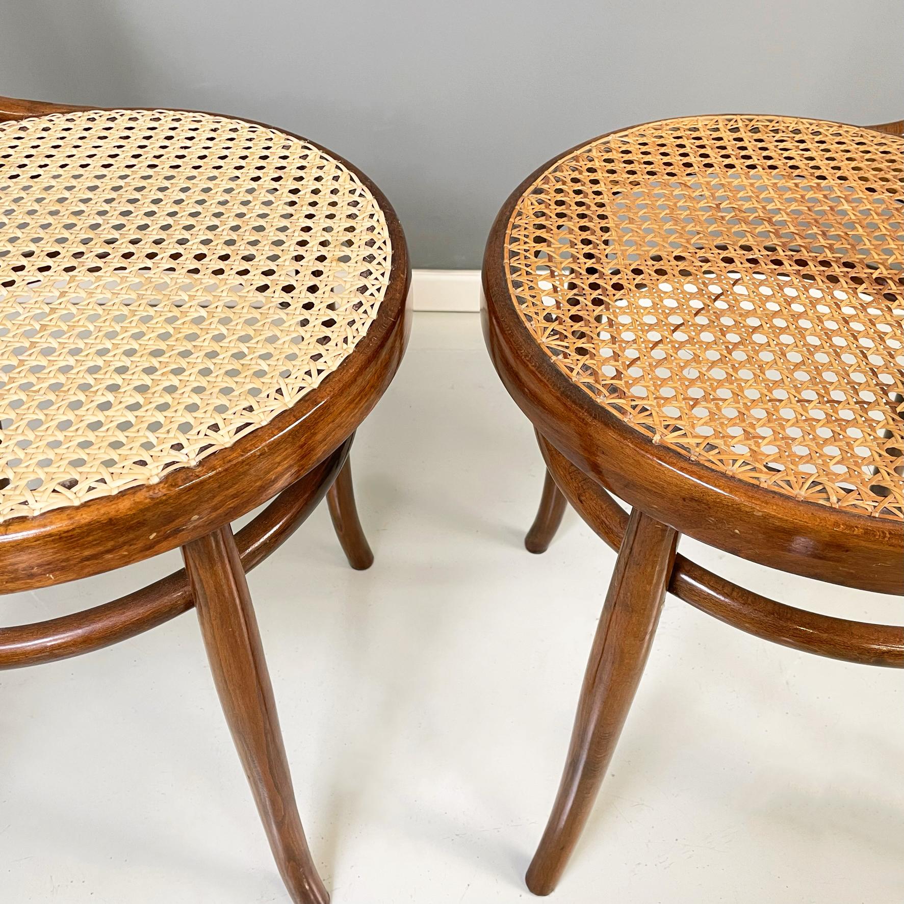 Austrian Chairs Thonet style with Straw and Wood by Salvatore Leone, 1900s For Sale 2