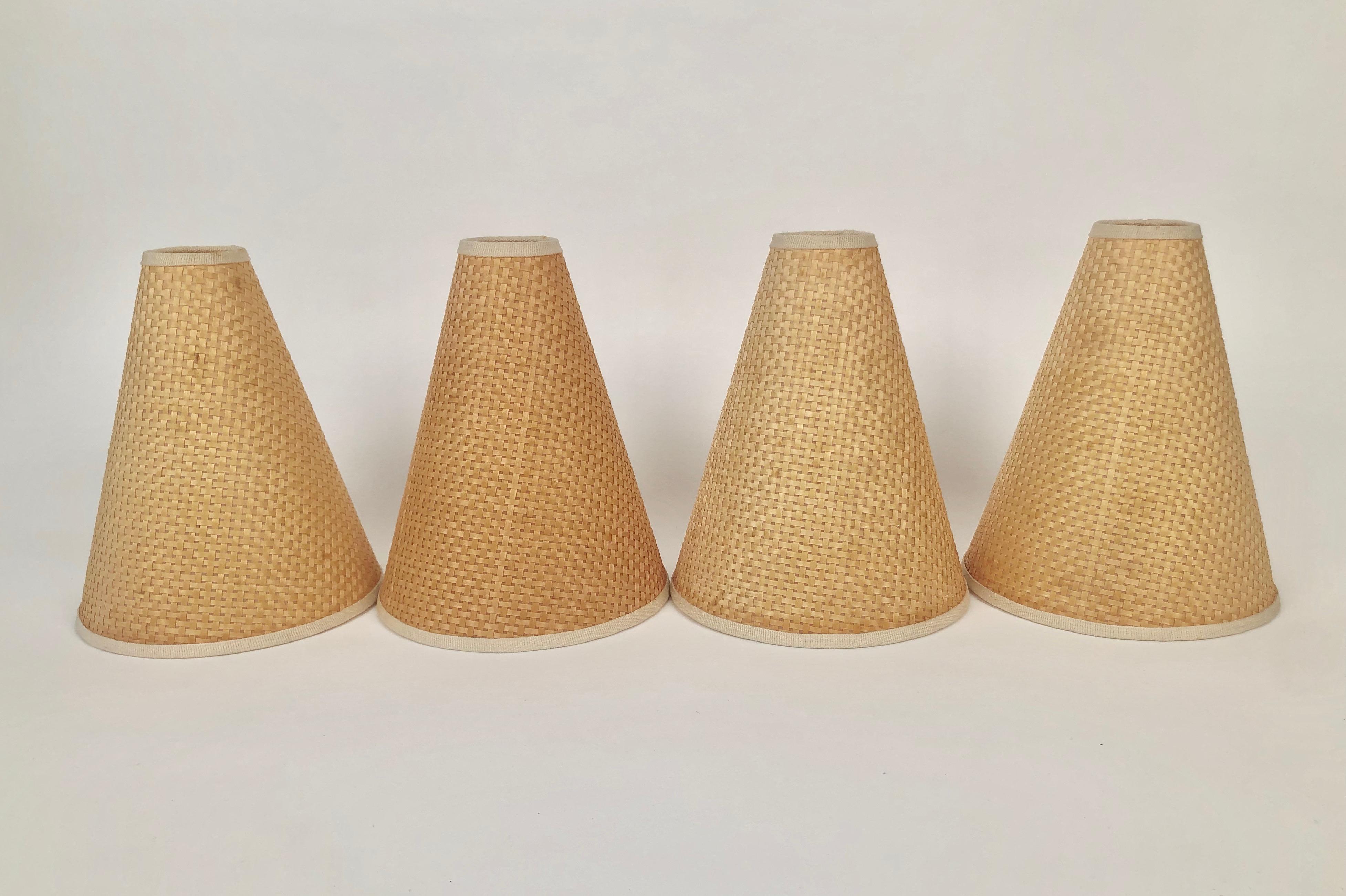 Austrian Chandelier in Wood and Brass with four Shades from Rupert Nikoll 13