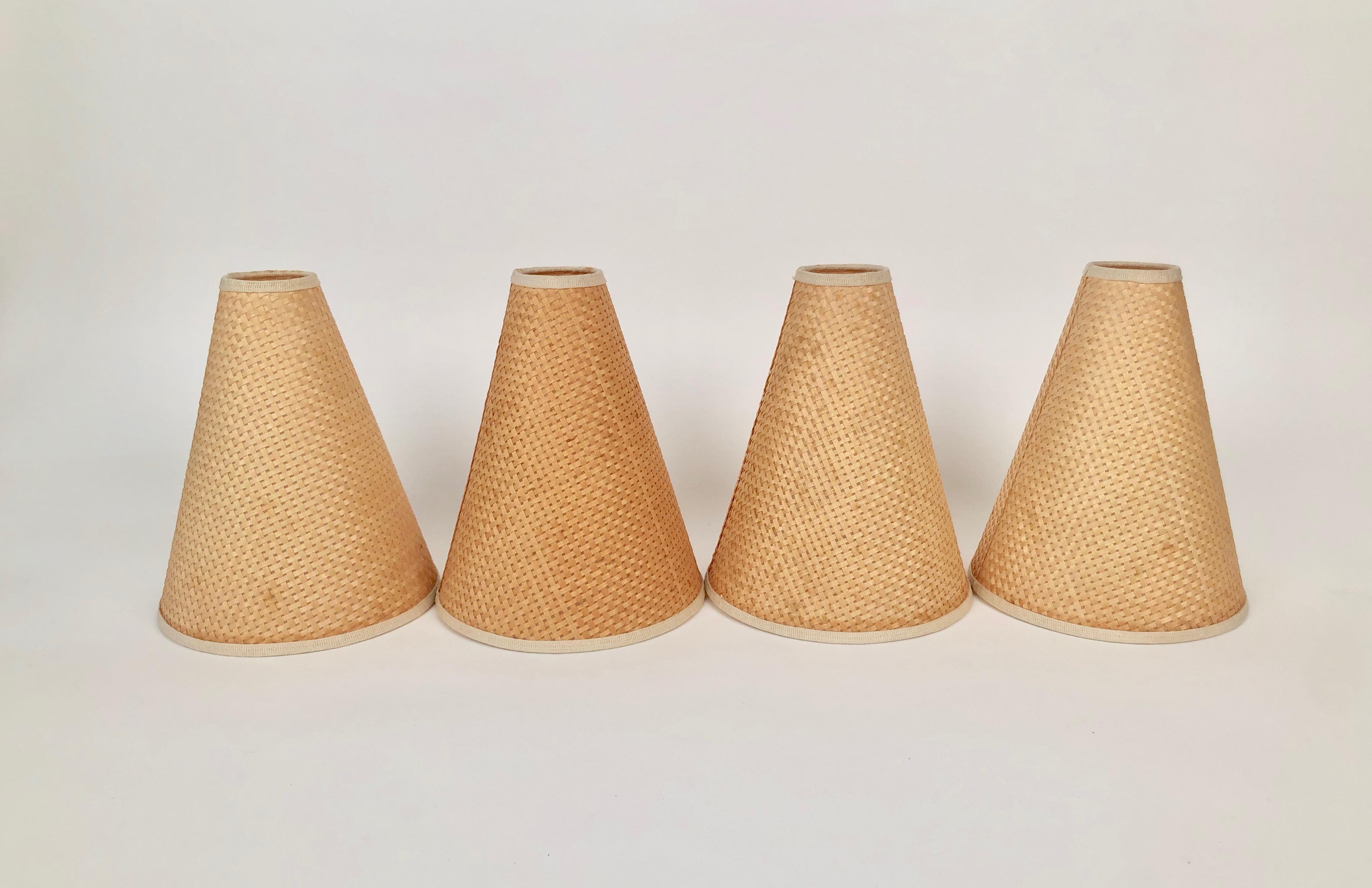 Austrian Chandelier in Wood and Brass with four Shades from Rupert Nikoll 14