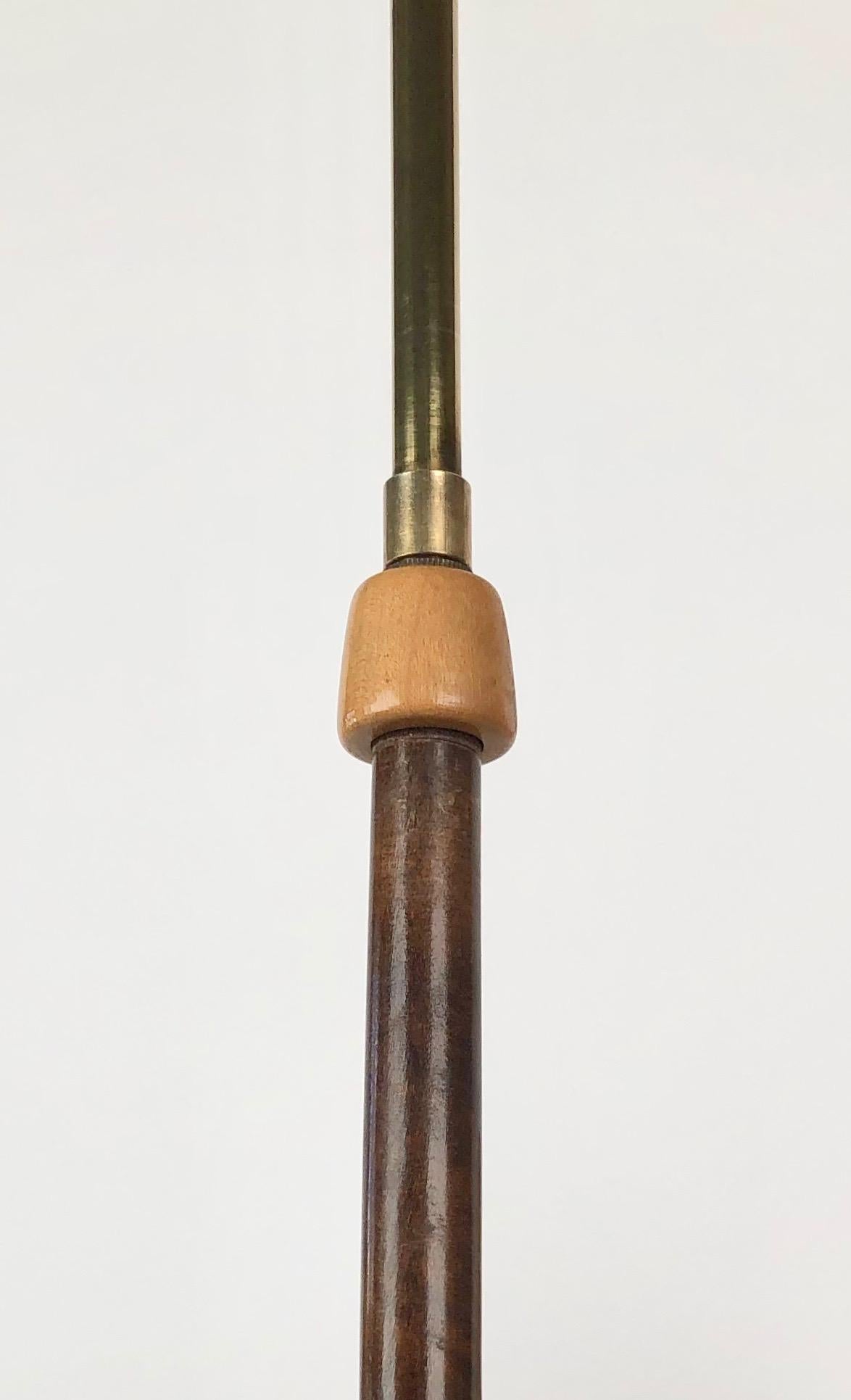 Austrian Chandelier in Wood and Brass with four Shades from Rupert Nikoll 2