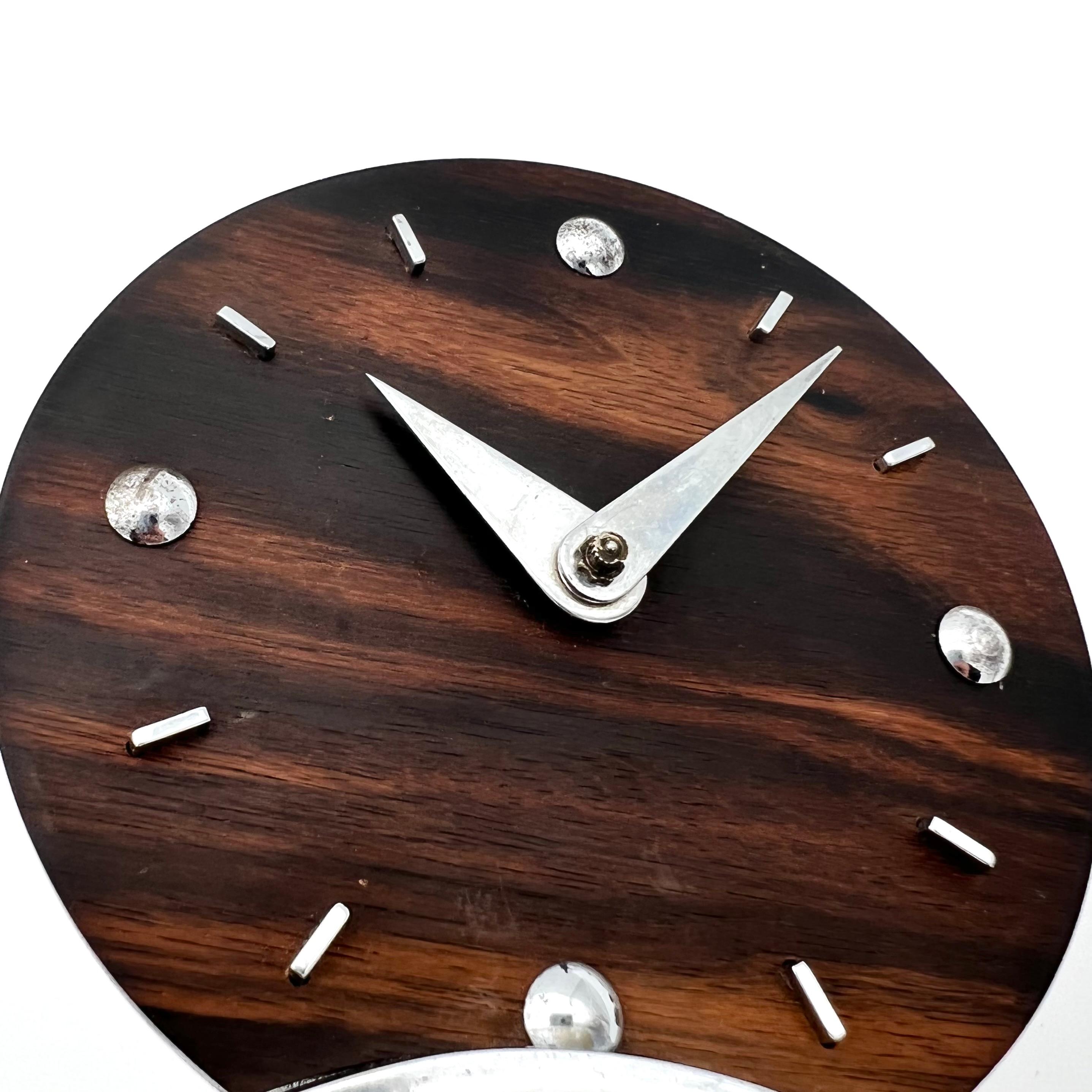 Austrian Chrome Art Deco Table Clock For Sale 3