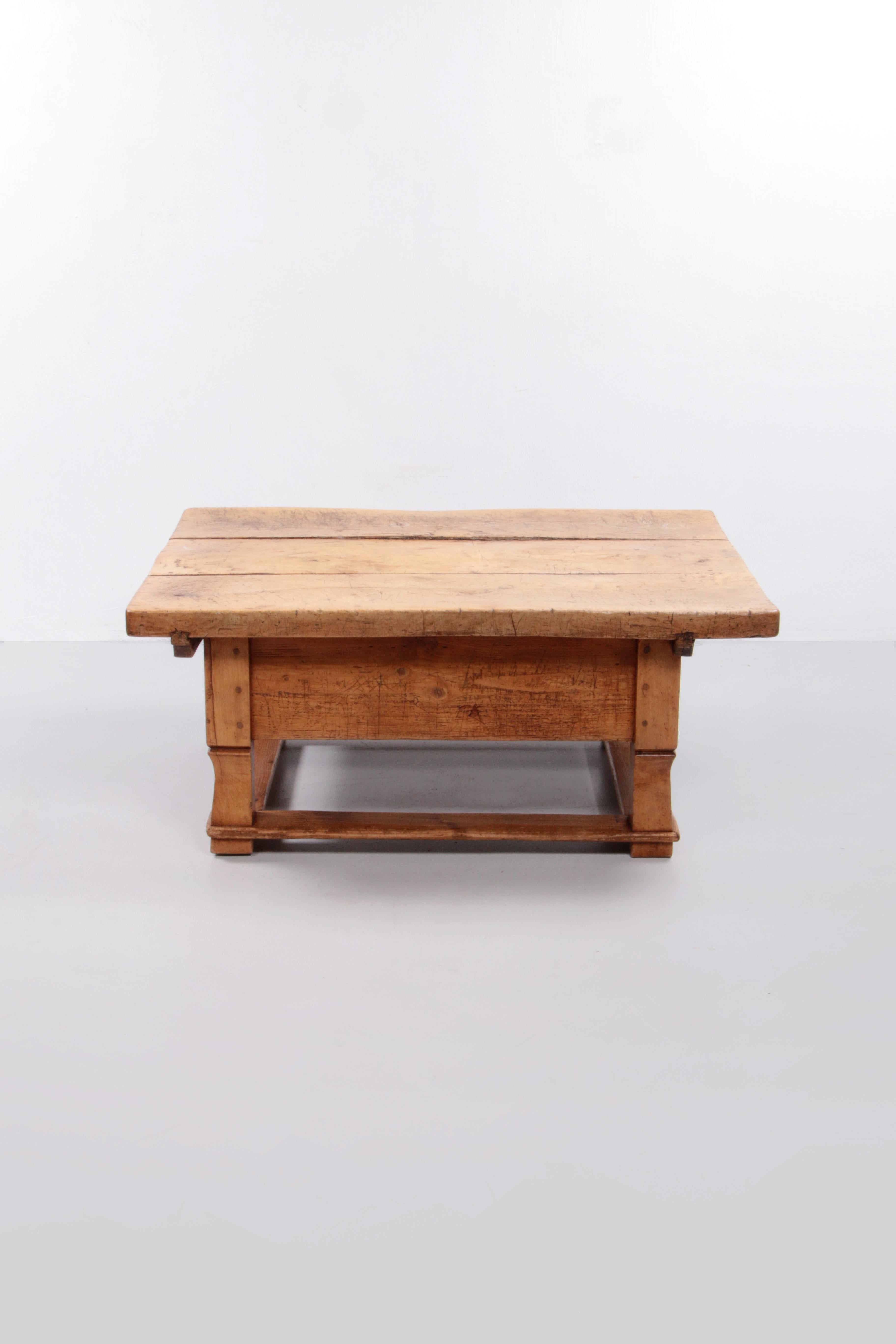 Austrian Coffee Table18- 19th Century Walnut Payment Table with Drawer, Austria For Sale 1