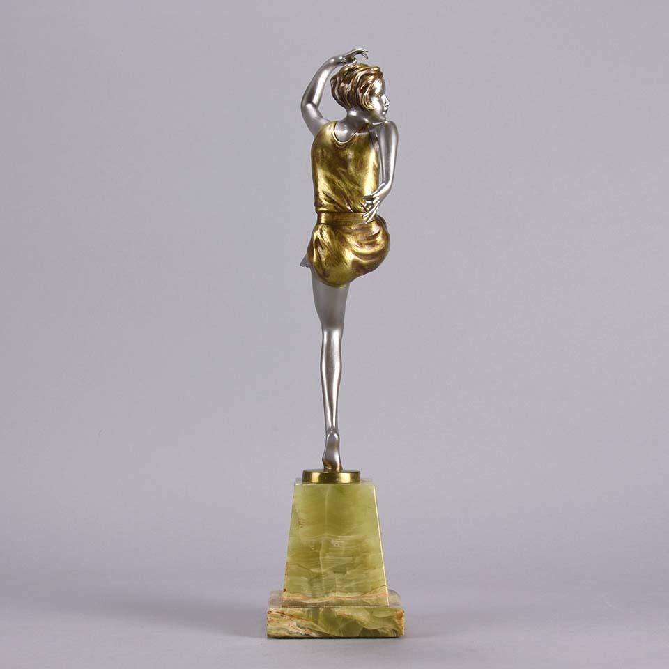 Cold-Painted Austrian Cold Painted Art Deco Bronze Figure 