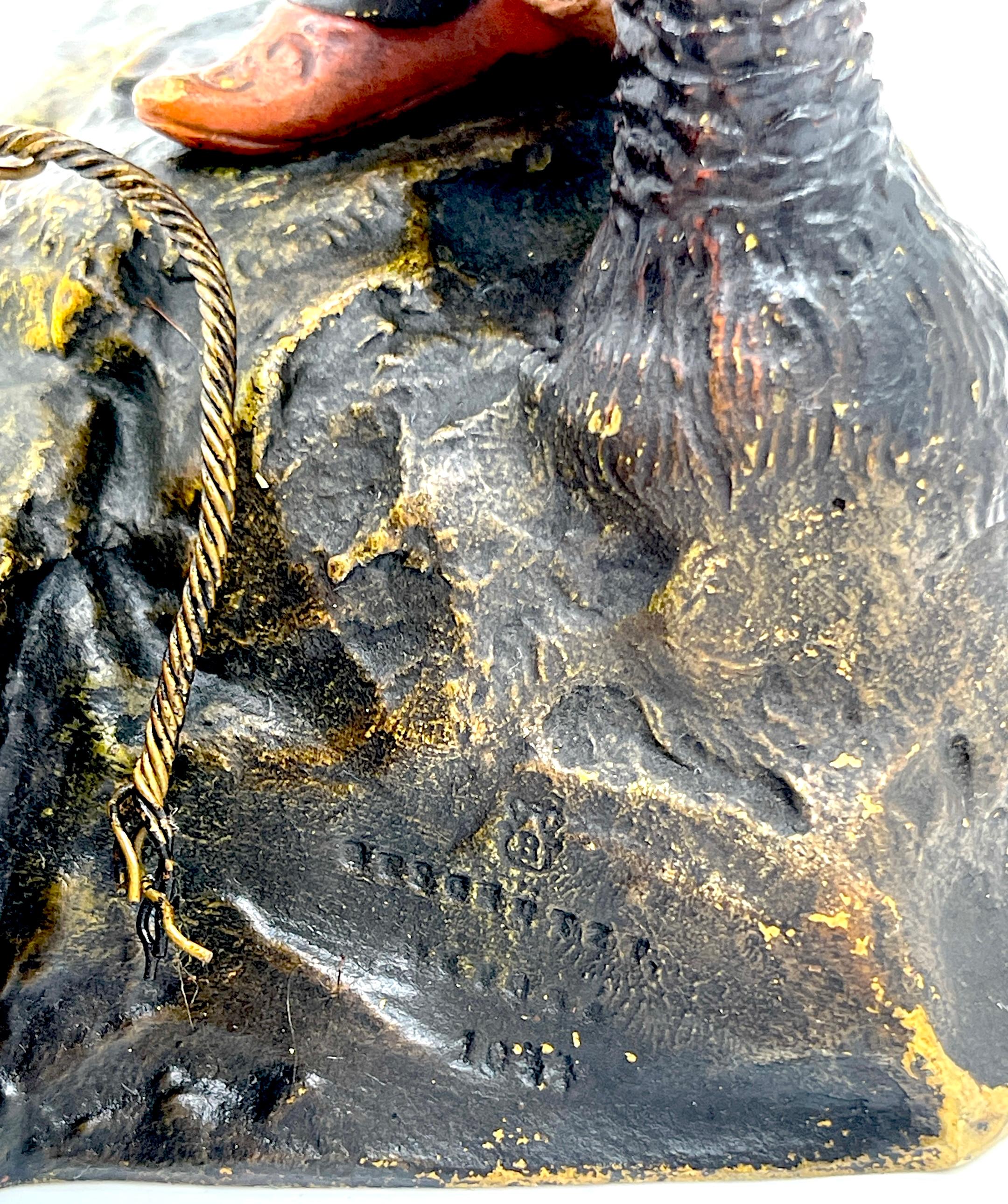 Doncella beduina austriaca de bronce pintado en frío y ayudante en el pozo, Franz Bergman en venta 8