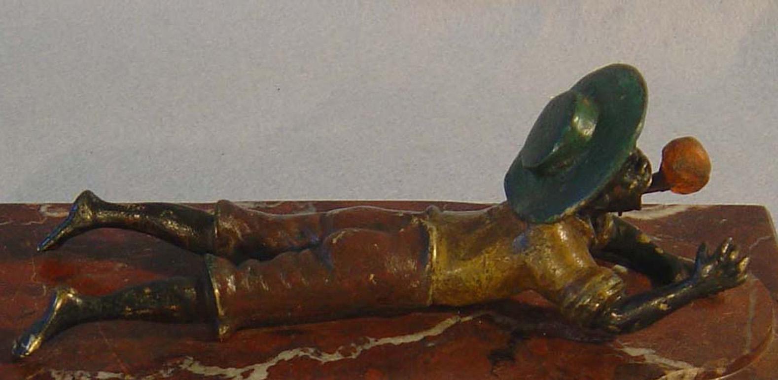Pittura a freddo Taglierina austriaca per cheroot dipinta a freddo in bronzo in vendita
