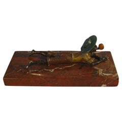 Austrian cold painted bronze cheroot cutter