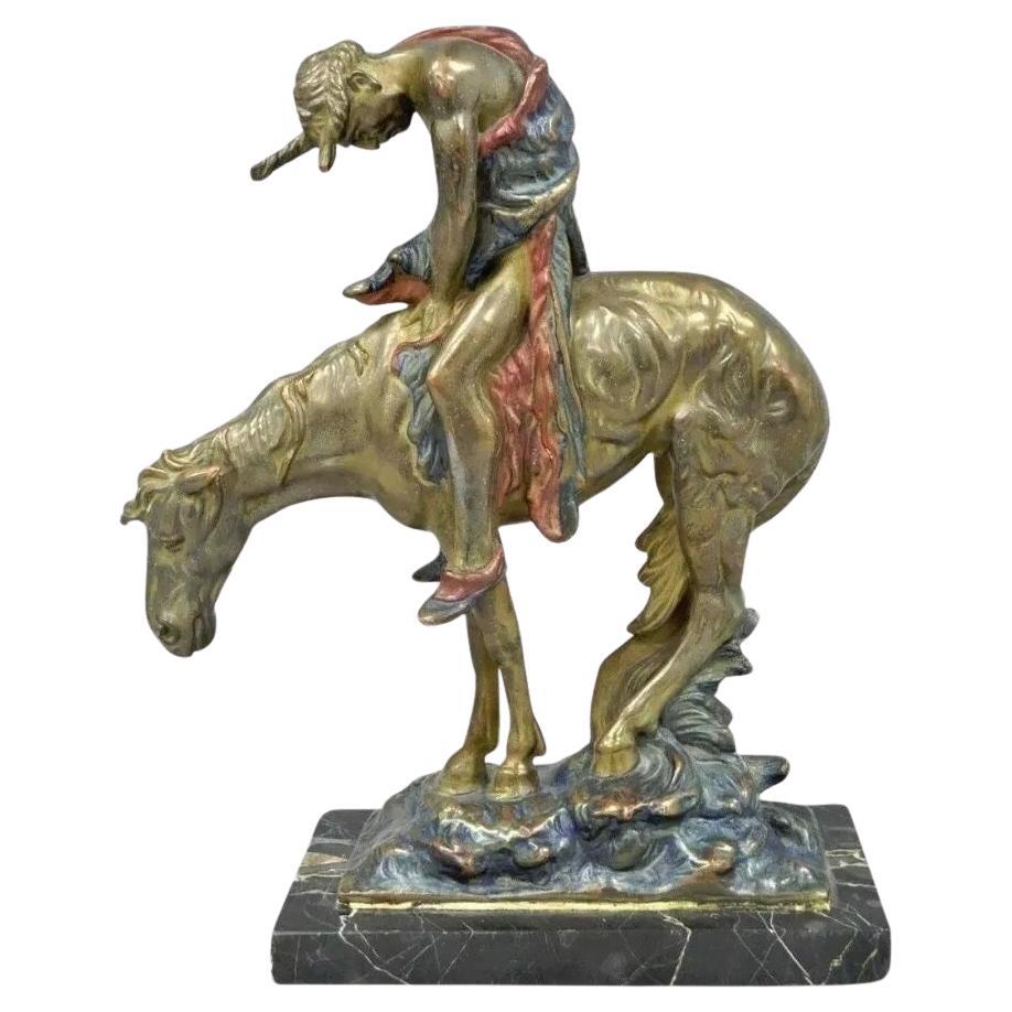 Austrian Cold Painted Bronze End of The Trail Sculpture after James Fraser
