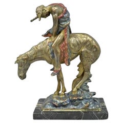 Scultura austriaca di fine percorso in bronzo dipinto a freddo di James Fraser