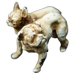 Austrian Cold Painted Bronze English and French Bulldog Antique Dog Figure