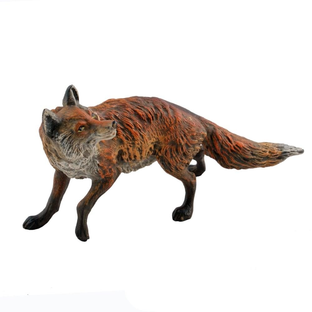 European Austrian Cold Painted Bronze Fox, 20th Century For Sale