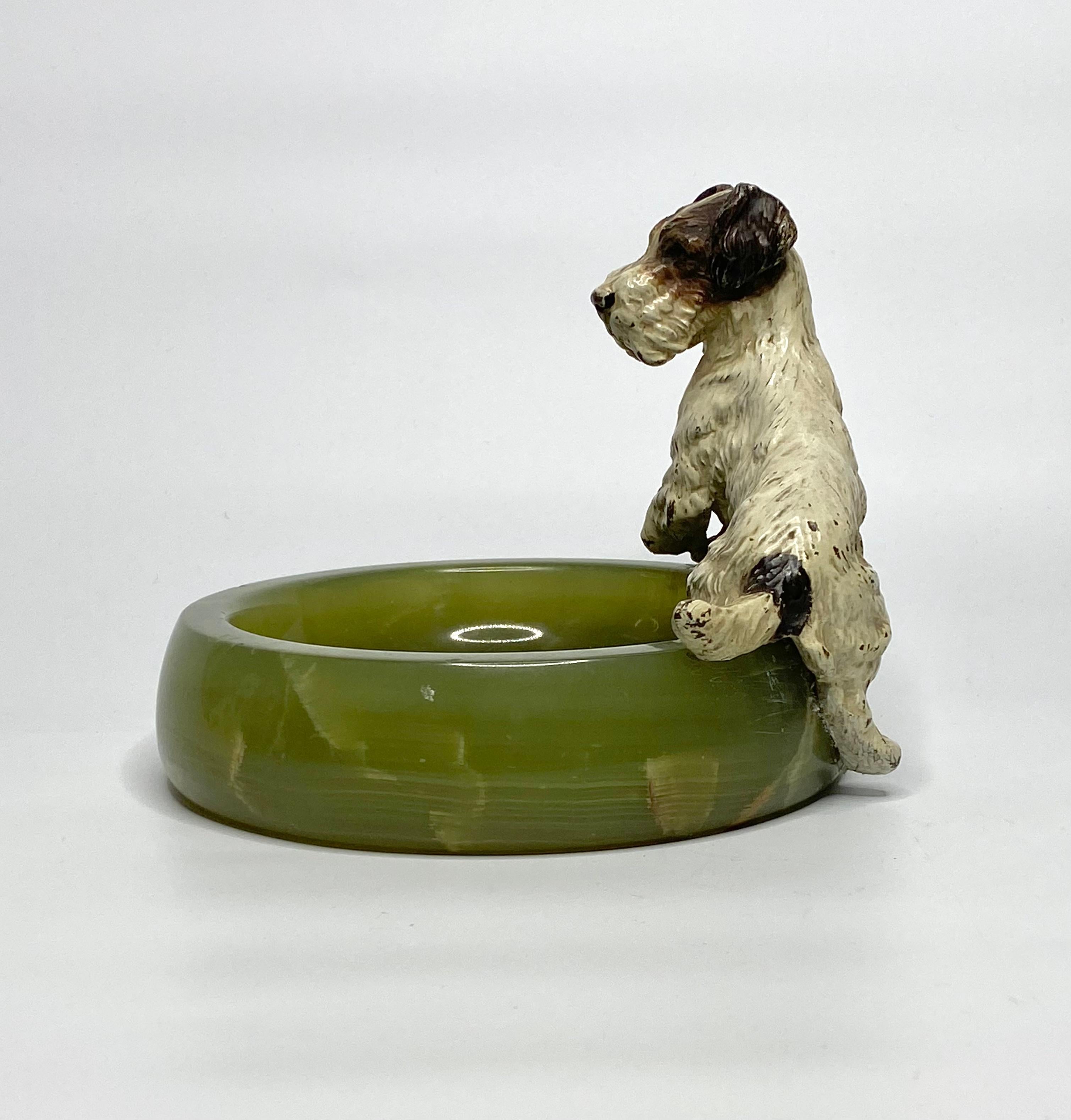 Cast Austrian Cold Painted Bronze Fox Terrier, circa 1900 For Sale