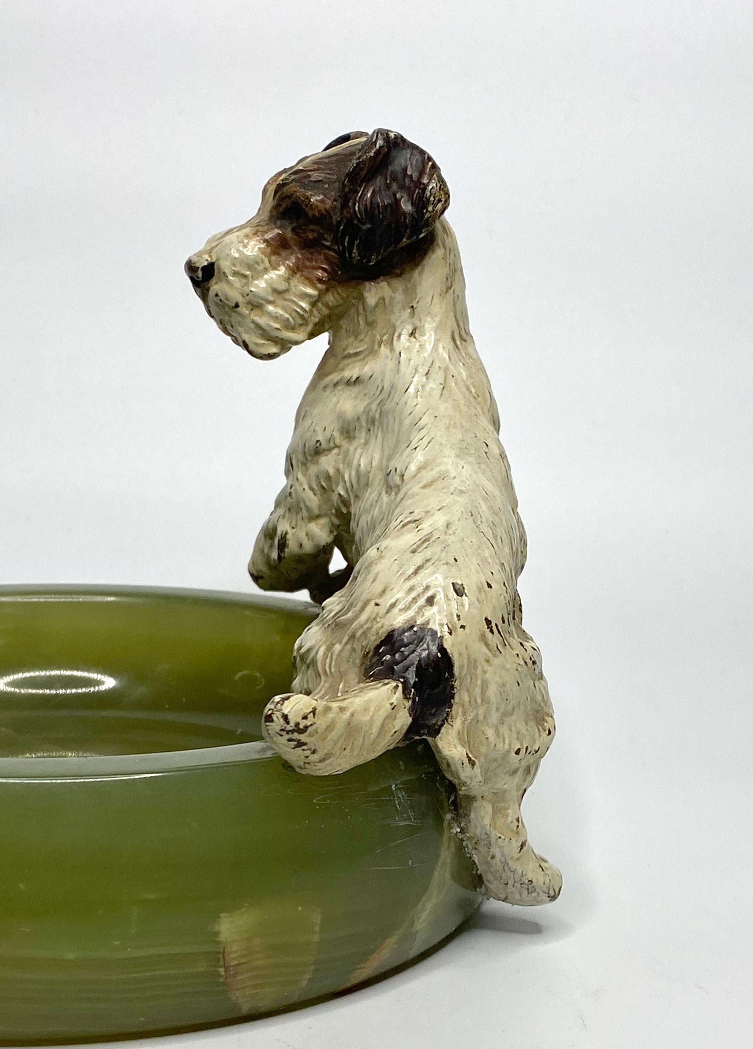 Cast Austrian Cold Painted Bronze Fox Terrier, circa 1900 For Sale