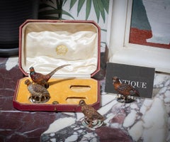 Austrian Cold Painted Bronze Game Bird Menu Card Holders