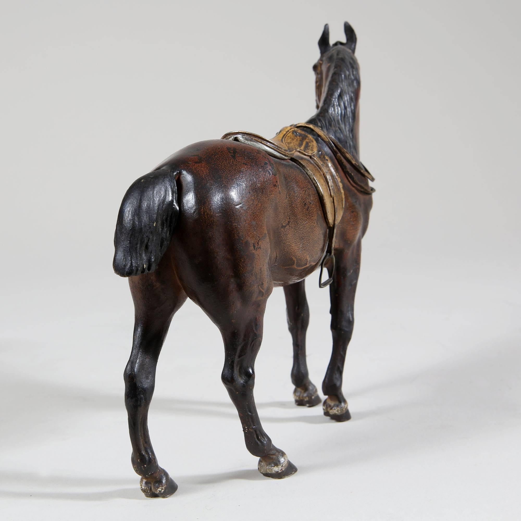 Austrian Cold Painted Bronze Horse by Bergman In Excellent Condition In London, by appointment only