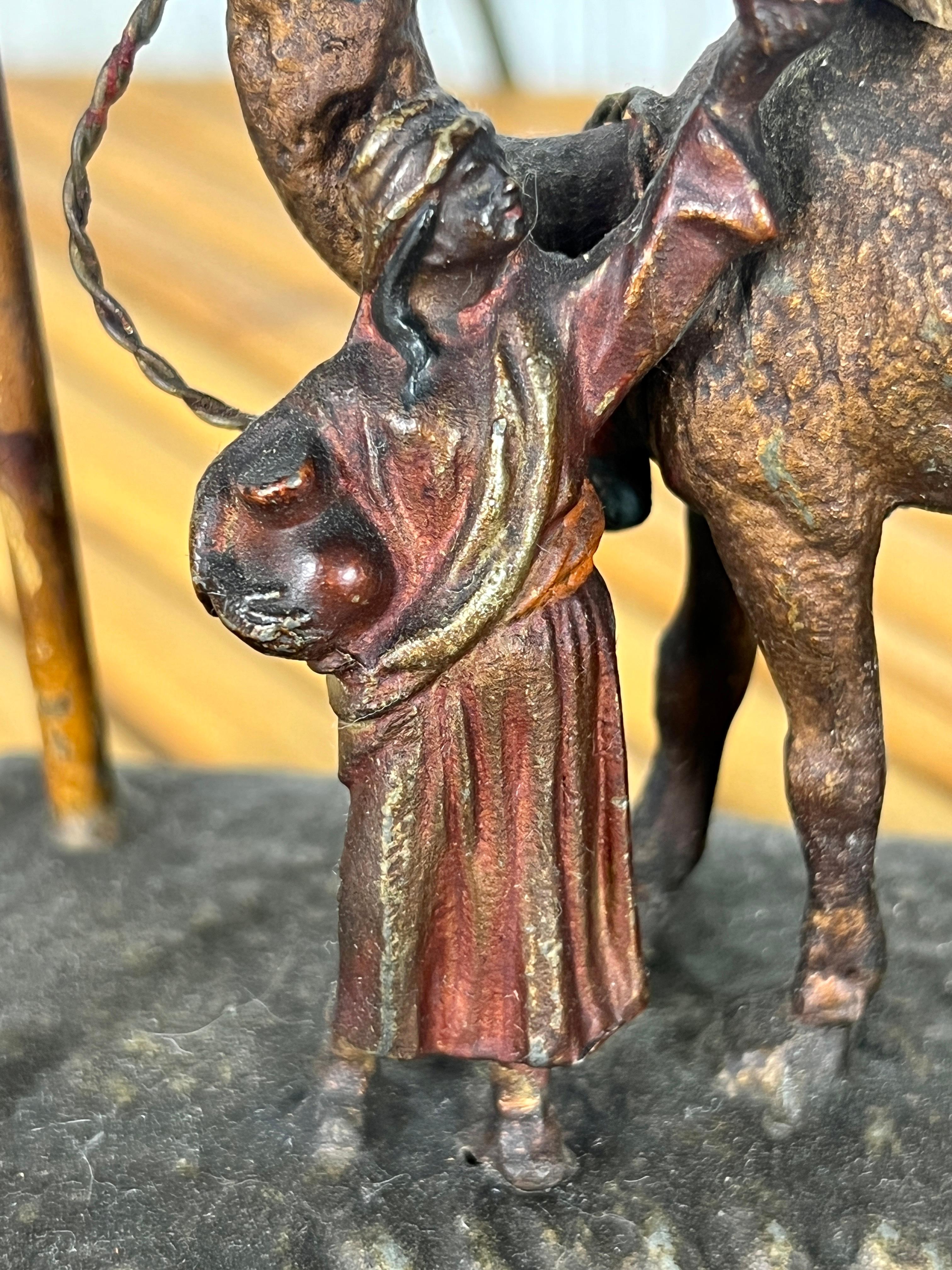 Bronze Lampe autrichienne en bronze peint à froid en vente