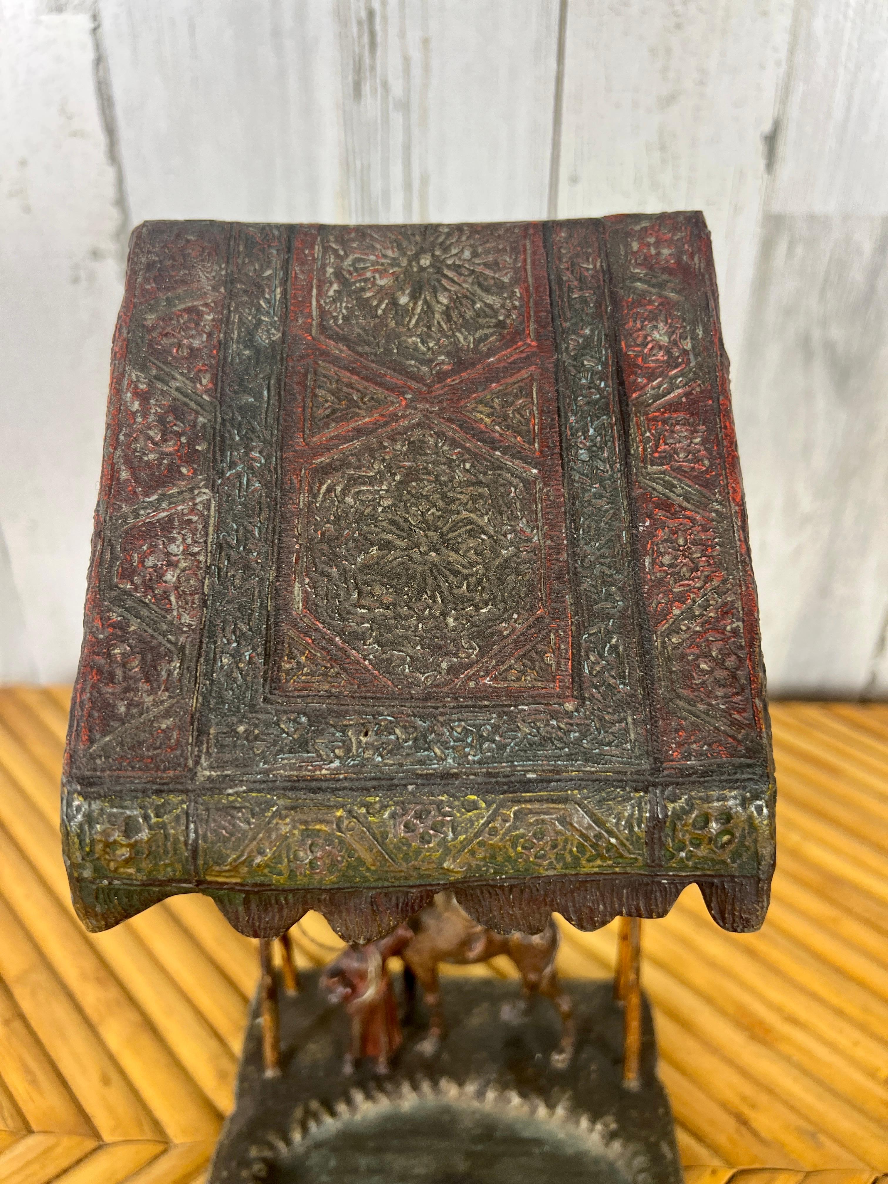 Austrian Cold Painted Bronze Lamp For Sale 3