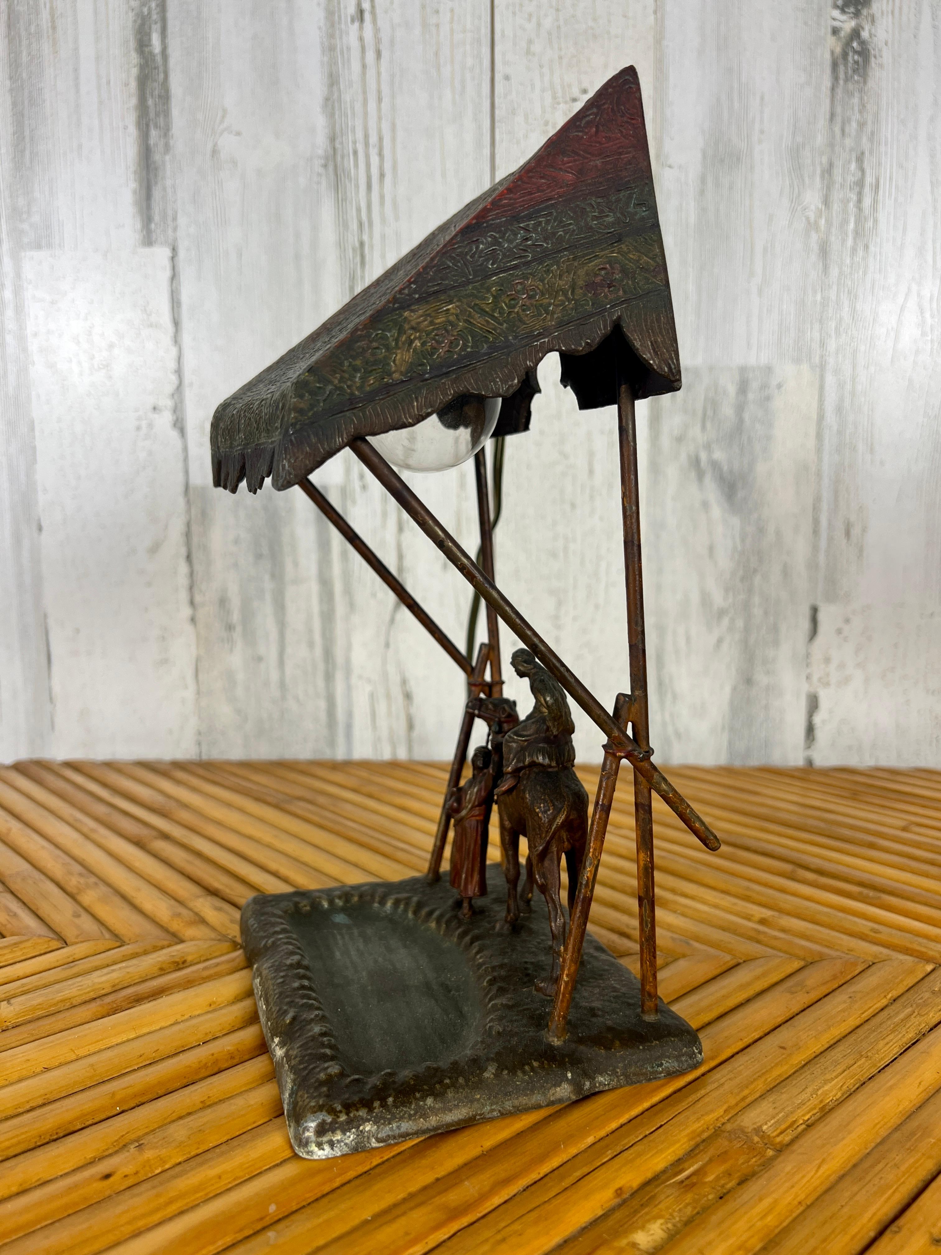Austrian Cold Painted Bronze Lamp For Sale 4