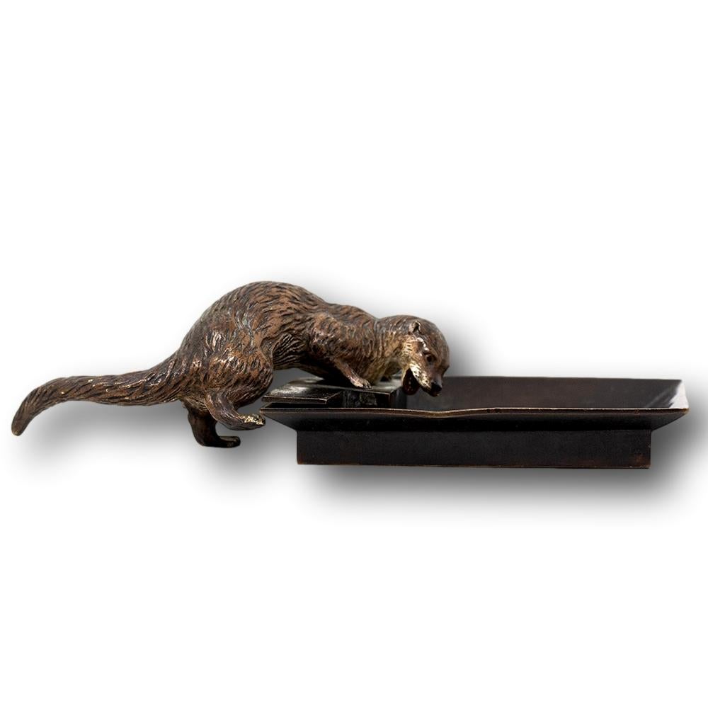 Austrian Cold Painted Bronze Otter Tray 2