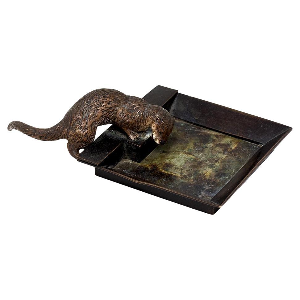 Austrian Cold Painted Bronze Otter Tray