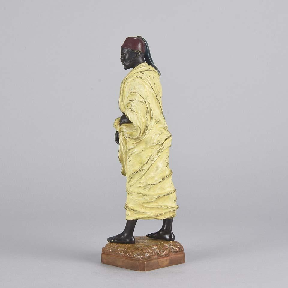 Other Austrian Cold Painted Bronze 'Standing Arab Man' by Franz Bergman