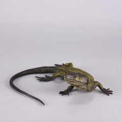 Austrian Cold Painted Bronze Study 'Lizard' by Franz Bergman