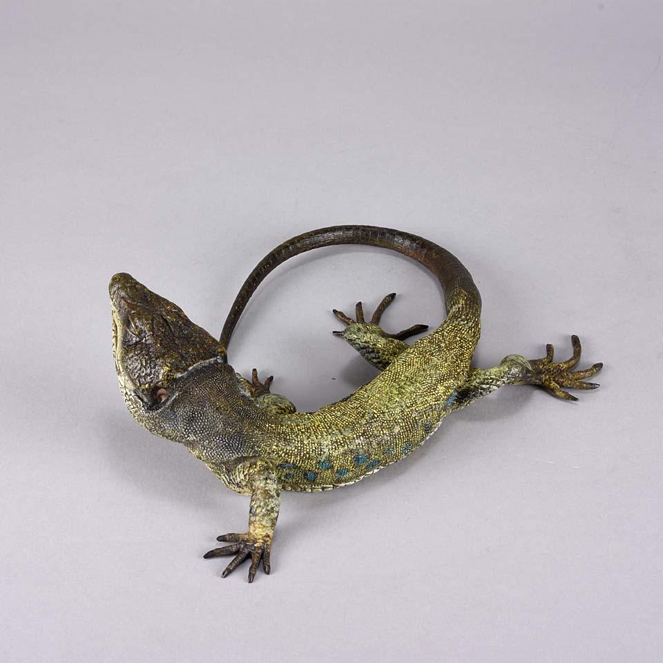 Austrian Cold Painted Bronze Study 'Lizard' by Franz Bergman In Good Condition In London, GB