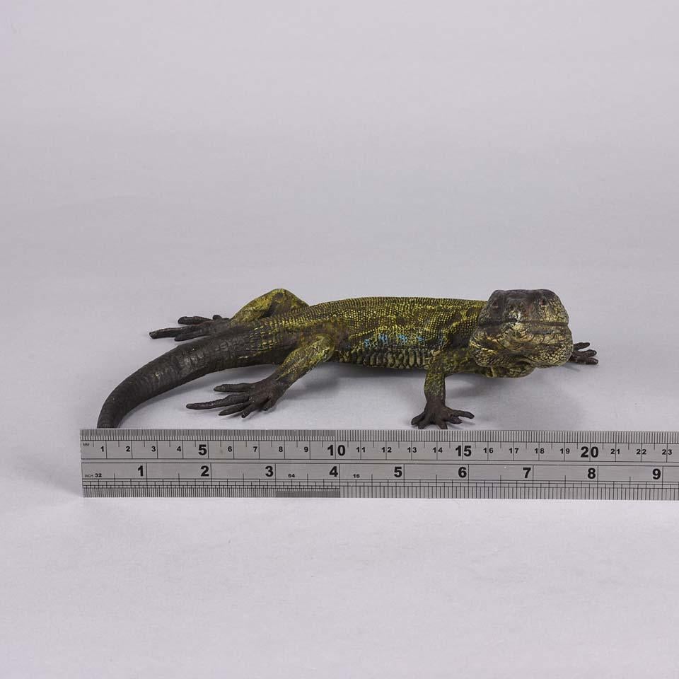 Early 20th Century Austrian Cold Painted Bronze Study 'Lizard' by Franz Bergman