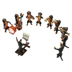 Austrian Cold Painted Bronze Ten-Piece Dachshund Band