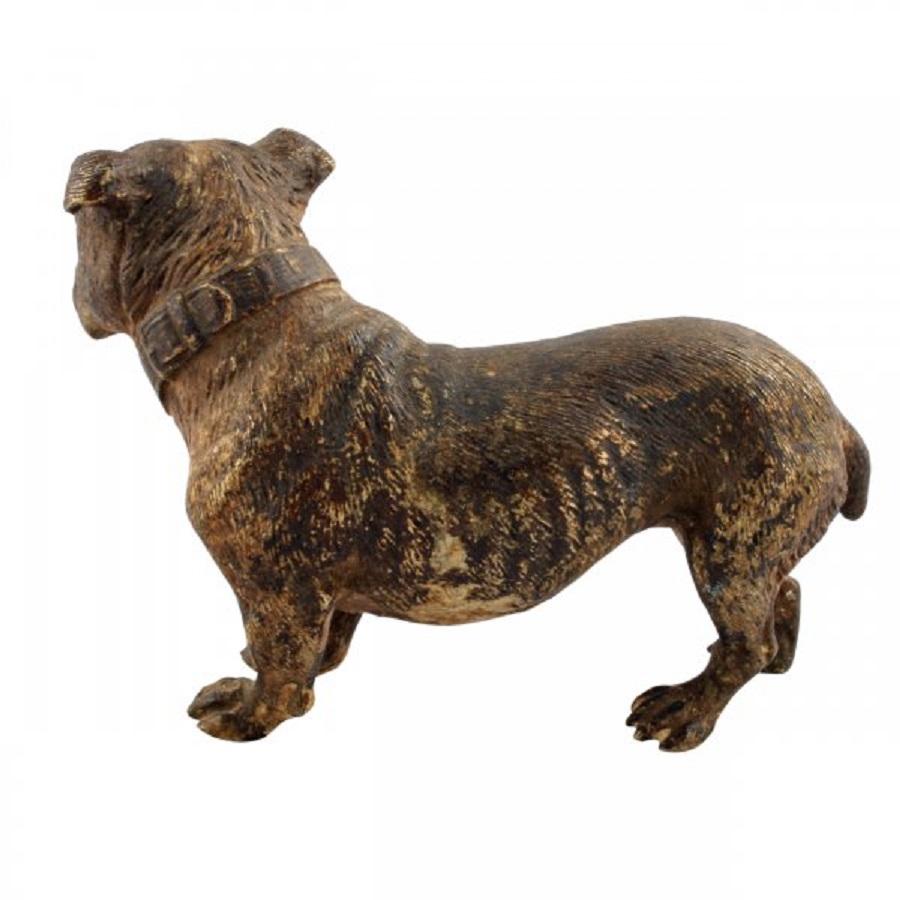 European Austrian Cold Painted Bronze Terrier, 19th Century For Sale